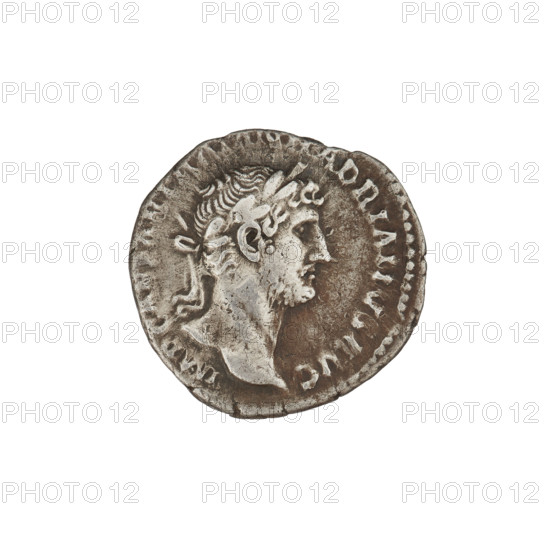 Denarius, Hadrian (76–138; Roman emperor 117–138). Obverse: bust of Hadrian facing right, laurel