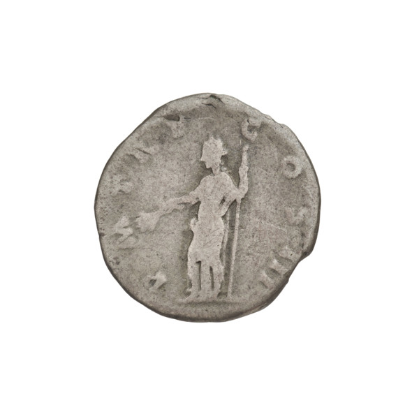 Denarius, Hadrian (76–138; Roman emperor 117–138). Obverse: bust of Hadrian right, laurel wreath in