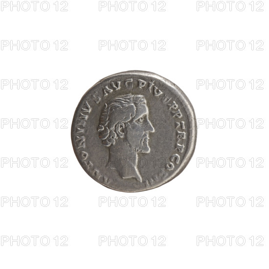 Denarius of Antoninus Pius (86–161; Roman emperor 138–161), c. 140–144. Obverse: Head of Antoninus