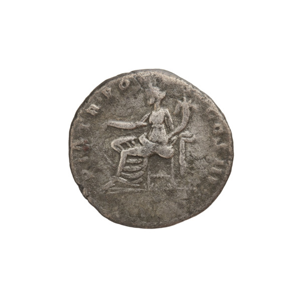 Denarius of Hadrian (reigned 117–138), 119–122 CE, Rome. Obverse: laureate bust of Hadrian right;