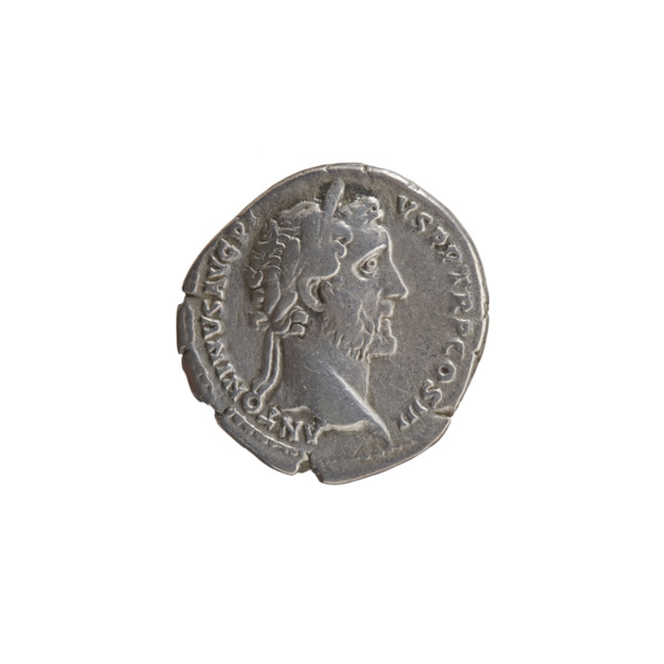 Denarius of Antoninus Pius (86–161; Roman Emperor 138–161), c. 140–144. Obverse: Head of Antoninus