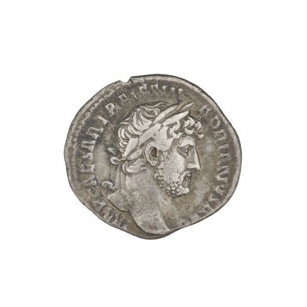 Denarius, Hadrian (76–138; Roman emperor 117–138). Obverse: bust of Hadrian facing right, laurel