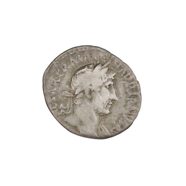 Denarius, Hadrian (76–138; Roman emperor 117–138). Obverse: bust of Hadrian right, laurel wreath in