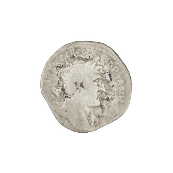 Denarius, Hadrian (76–138; Roman emperor 117–138). Silver coin, weight 3.05 g. Obverse: bust of