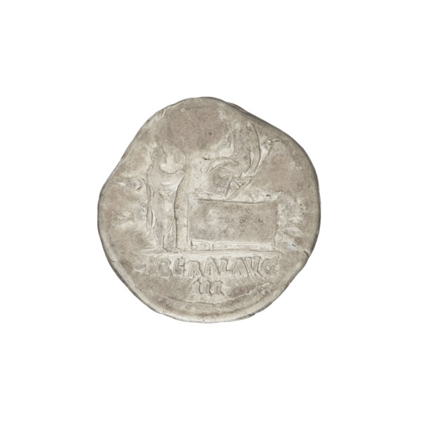 Denarius; Hadrian (76–138; Roman emperor 117–138). Obverse: bust of Hadrian facing right, laurel