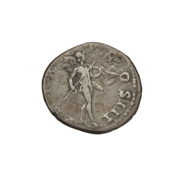 Denarius of Hadrian (r. 117–138). Obverse: bust of Hadrian with laurel wreath facing right; rim