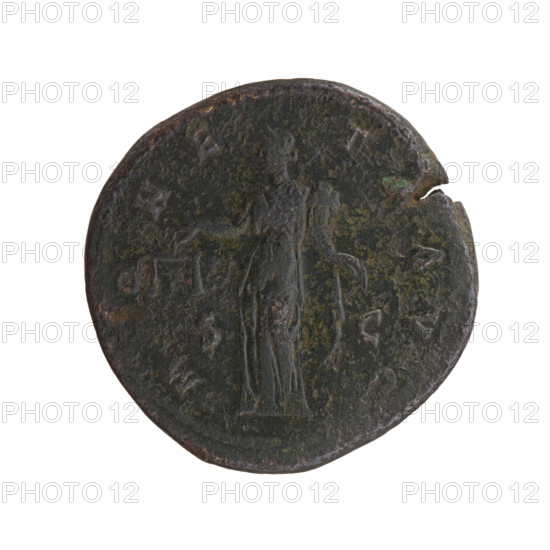 Sestertius, Antoninus Pius (86–161; Roman emperor 138–161), obverse: head of the emperor in a