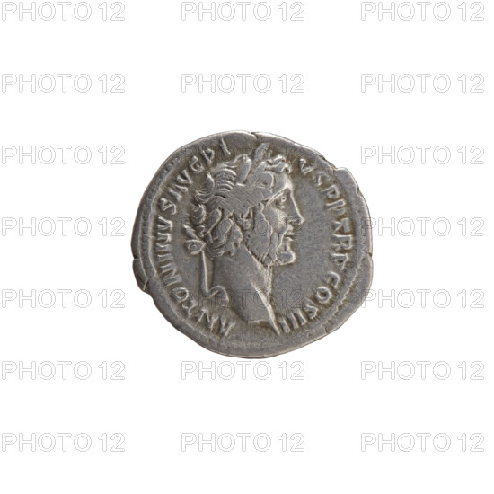Denarius, Antoninus Pius (86–161; Roman emperor 138–161), issuer. Obverse: Head of Antoninus Pius