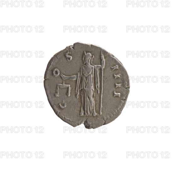 Denarius of Antoninus Pius (86–161; Roman emperor 138–161). Obverse: Head of Antoninus Pius in a