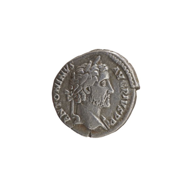 Denarius of Antoninus Pius (86–161; Roman emperor 138–161), obverse: head of Antoninus Pius in a