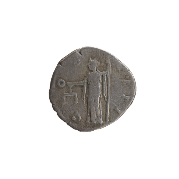 Denarius, Antoninus Pius (86–161; Roman emperor 138–161). Obverse: Head of Antoninus Pius in a