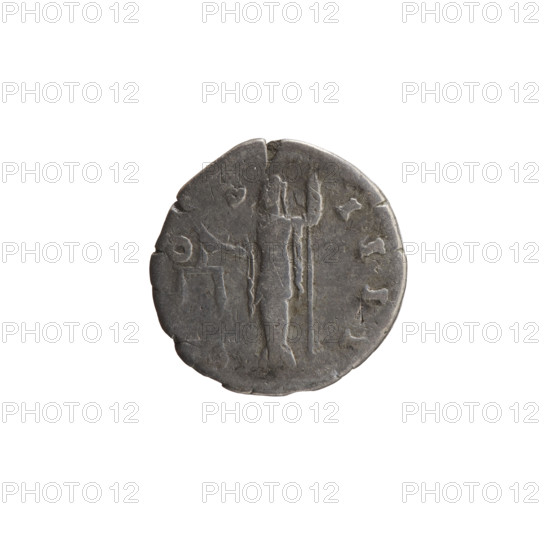 Denarius of Antoninus Pius (ruled 138–161 CE). Obverse: Head of Antoninus Pius in a laurel wreath