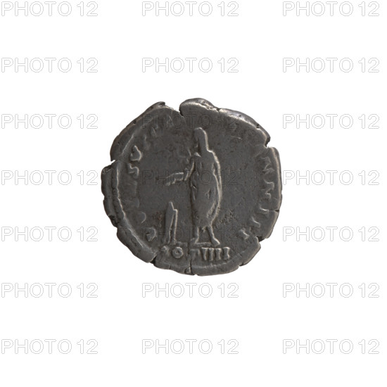 Denarius of Antoninus Pius (86–161; Roman emperor 138–161). Obverse: Head of the emperor with a