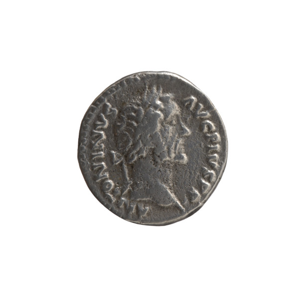 Denarius (forgery) of Antoninus Pius (86–161; Roman emperor 138–161). Obverse: head of the emperor