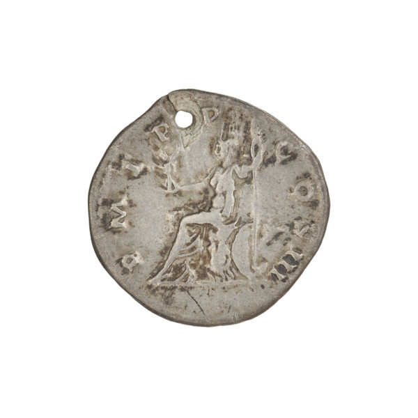 Denarius, Hadrian (76–138; Roman emperor 117–138). Obverse: Bust of Hadrian with laurel wreath