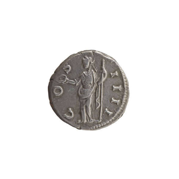 Denarius of Antoninus Pius (86–161; Roman emperor 138–161). Obverse: Head of Antoninus Pius in a