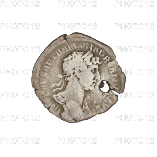 Denarius, Hadrian (76–138; Roman emperor 117–138). Obverse: Bust of Hadrian with laurel wreath
