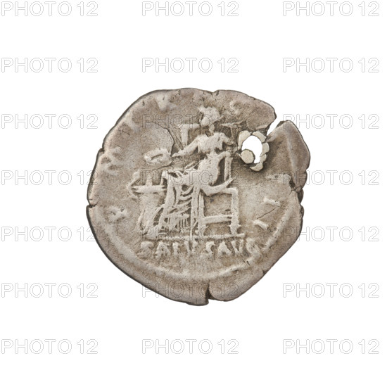 Denarius of Hadrian (76–138; Roman emperor 117–138). Obverse: Bust of Hadrian with laurel wreath
