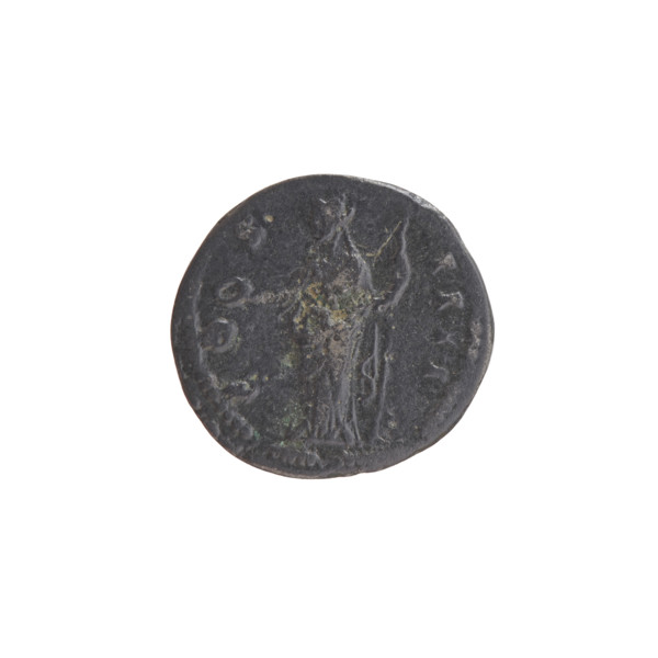 Denarius of Antoninus Pius (86–161; Roman emperor 138–161). Obverse: Head of Antoninus Pius in a
