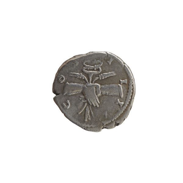 Denarius of Antoninus Pius (86–161; Roman emperor 138–161), c. 145–161. Obverse: Head of Antoninus