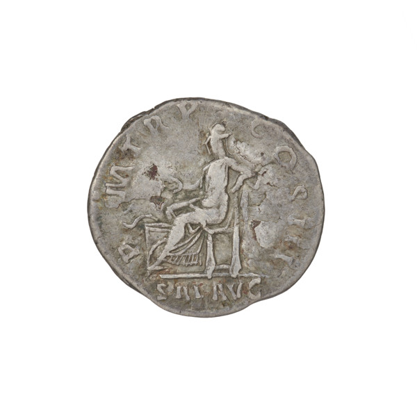 Denarius, Hadrian (76–138; Roman emperor 117–138). Obverse: Bust of Hadrian with laurel wreath