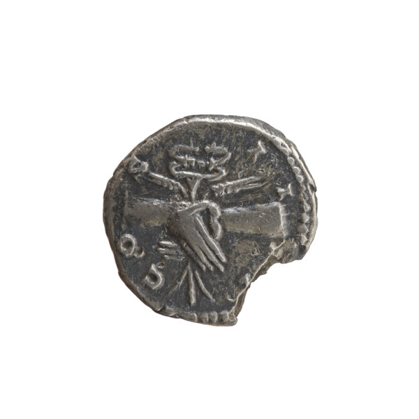 Denarius of Antoninus Pius (86–161; Roman Emperor 138–161), c. 145–161. Obverse: Head of Antoninus