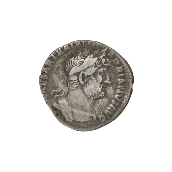 Denarius, Hadrian (76–138; Roman emperor 117–138). Obverse: Bust of Hadrian with laurel wreath