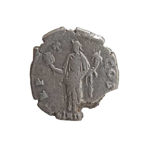 Denarius, Antoninus Pius (86–161; Roman emperor 138–161). Obverse: Head of Antoninus Pius in a