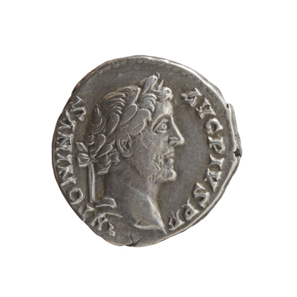 Denarius of Antoninus Pius (86–161; Roman emperor 138–161), c. 145–161. Obverse: head of Antoninus