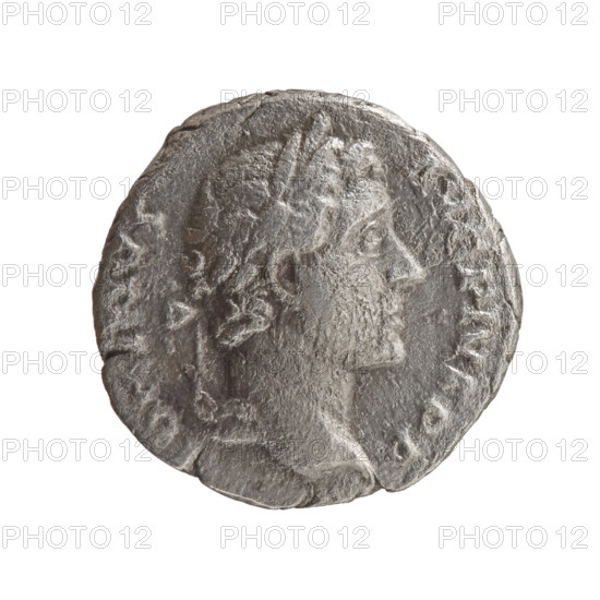 Denarius, Antoninus Pius (86–161; Roman emperor 138–161). Obverse: head of Antoninus Pius in a