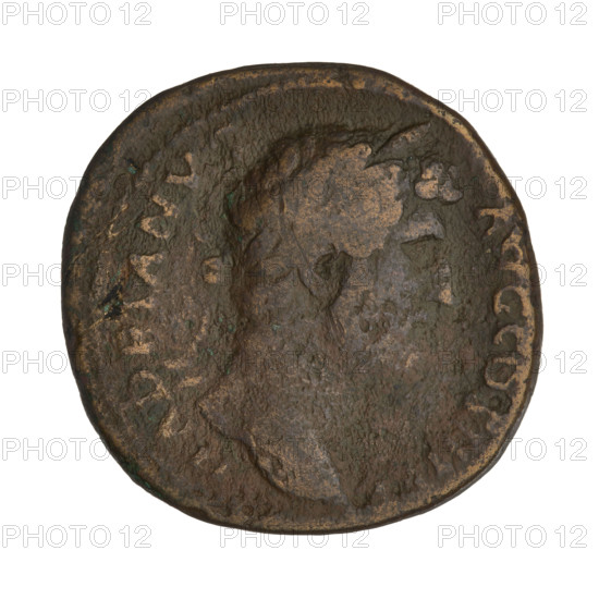 Sestertius, Hadrian (76–138; Roman emperor 117–138). Obverse: Bust of Hadrian with laurel wreath