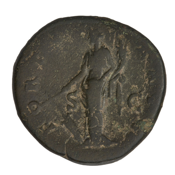 Sestertius, Hadrian (76–138; Roman emperor 117–138). Obverse: Bust of Hadrian with laurel wreath