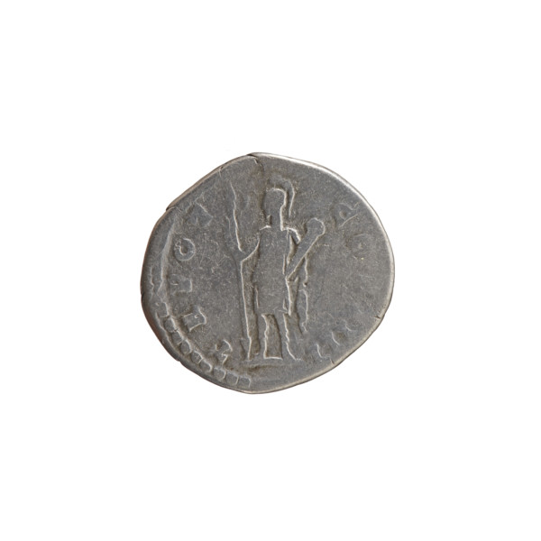 Denarius of Antoninus Pius (reigned 138–161). Obverse: head of Antoninus Pius laureate, drapery on