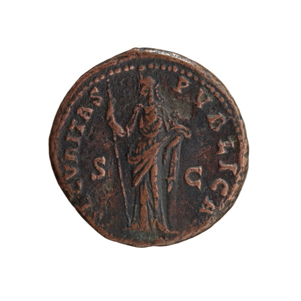 Antoninus Pius (86–161; Roman Emperor 138–161), issuer. Obverse: Head of Antoninus Pius in a laurel