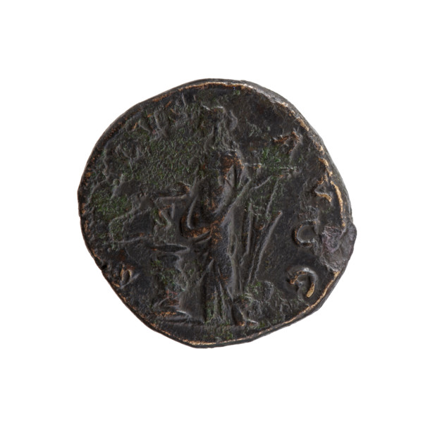 Dupondius, Antoninus Pius (86–161; Roman Emperor 138–161), issuer. Obverse: Head of Antoninus Pius