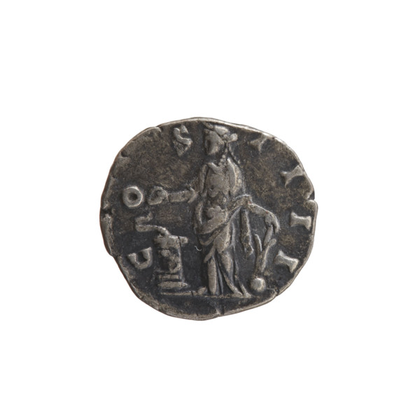 Denarius of Antoninus Pius (r. 138–161). Obverse: head of the emperor in a laurel wreath facing