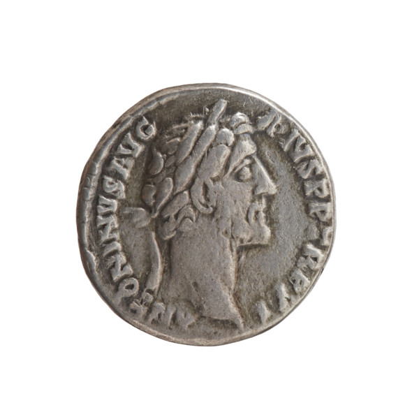 Denarius, Antoninus Pius (86–161; Roman emperor 138–161), obverse: head of the emperor in a laurel