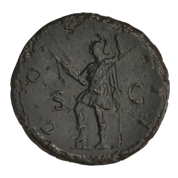 sestertius, Hadrian (76–138; Roman emperor 117–138); obverse: bust of Hadrian with laurel wreath