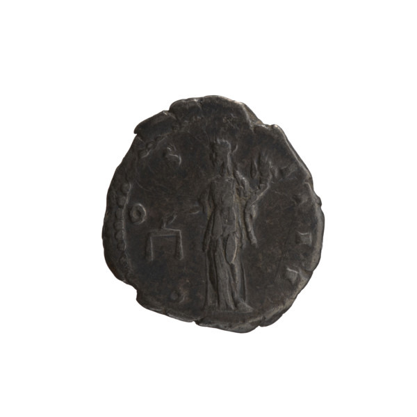 Denarius of Antoninus Pius (86–161; Roman emperor 138–161). Obverse: Head of Antoninus Pius in a