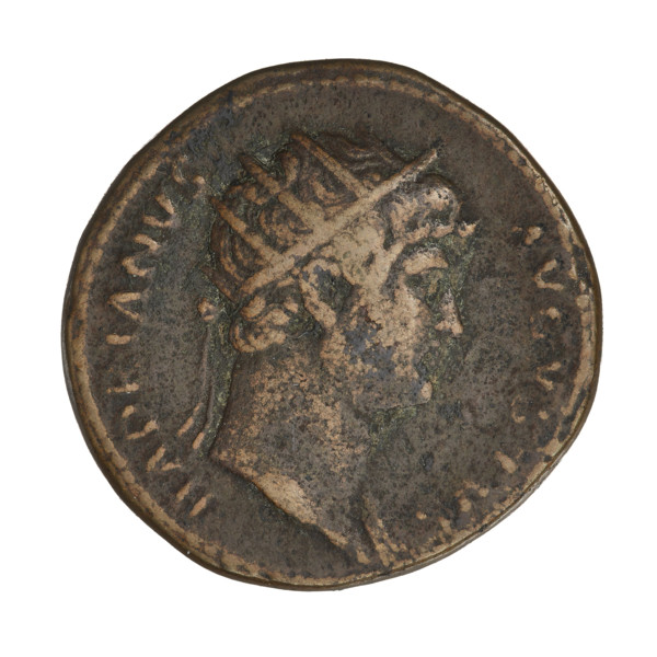 dupondius; Hadrian (76–138; Roman emperor 117–138); Obv.: Hadrian's head to the right wearing a