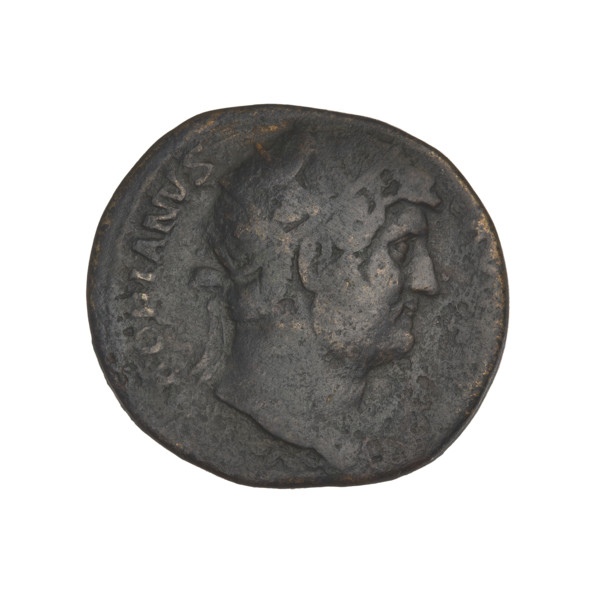 dupondius, Hadrian (76–138; Roman emperor 117–138); Obv.: head of Hadrian in radiant crown facing