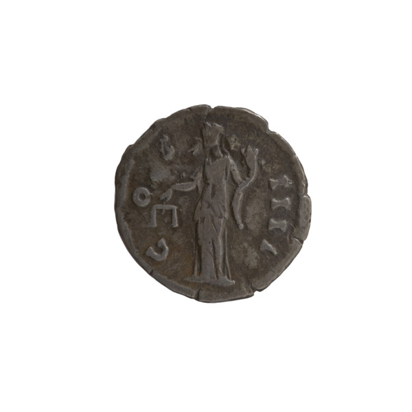 Denarius of Antoninus Pius (86–161; Roman emperor 138–161). Obverse: head of Antoninus Pius in a