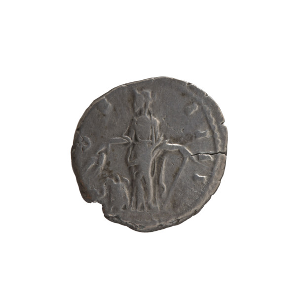 Denarius of Antoninus Pius (86–161; Roman emperor 138–161). Obverse: Head of Antoninus Pius in a