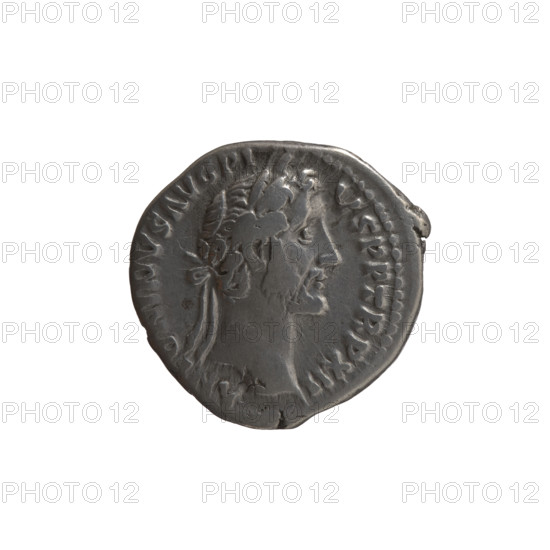 Denarius, Antoninus Pius (86–161; Roman emperor 138–161) — obverse: head of Antoninus Pius with