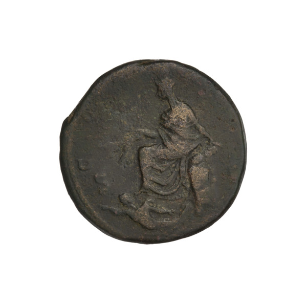 Hadrian (76–138; Roman emperor 117–138). Obverse: head of Hadrian in laurel wreath facing right;