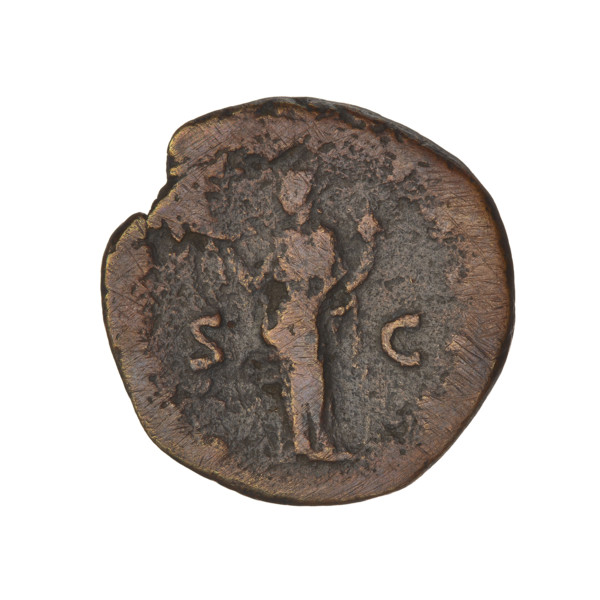 Hadrian (76–138; Roman emperor 117–138). Obverse: head of Hadrian in laurel wreath facing right;