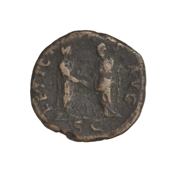Hadrian (76–138; Roman Emperor 117–138). Coin (134–138, Rome, Roman Empire). Obverse: Bust of