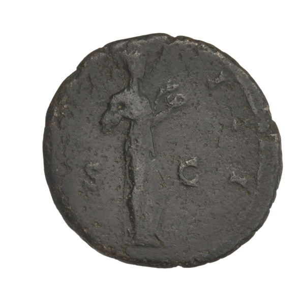 Hadrian (76–138; Roman emperor 117–138). Obverse: Bust of Hadrian with laurel wreath facing right;