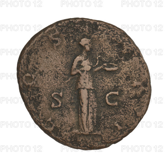 Hadrian (76–138; Roman emperor 117–138). Coin, 119–138 CE, Rome. Obverse: Bust of Hadrian with
