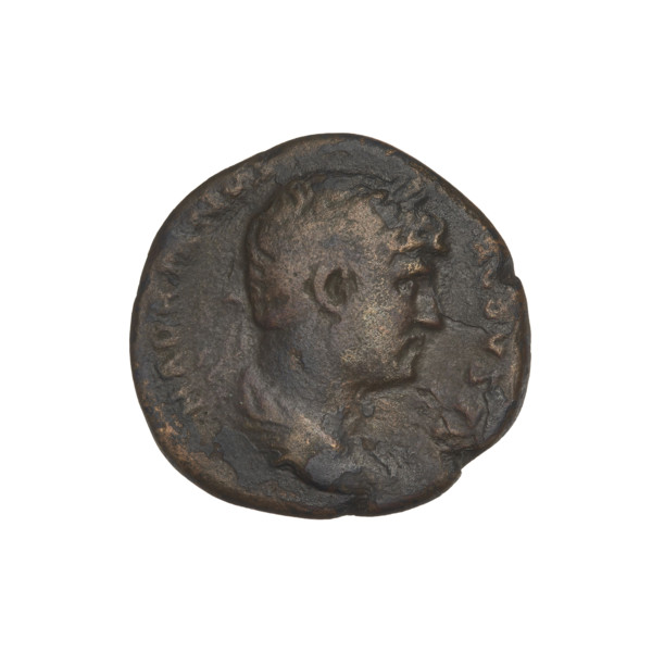 Quarter (coin) of Hadrian (76–138; Roman emperor 117–138). Obverse: bust of Hadrian right, wearing
